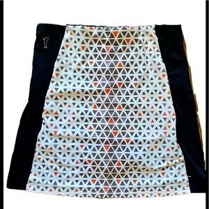 Women's Black & White Geometric Skort